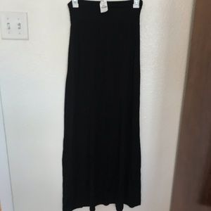 Floor-length black skirt